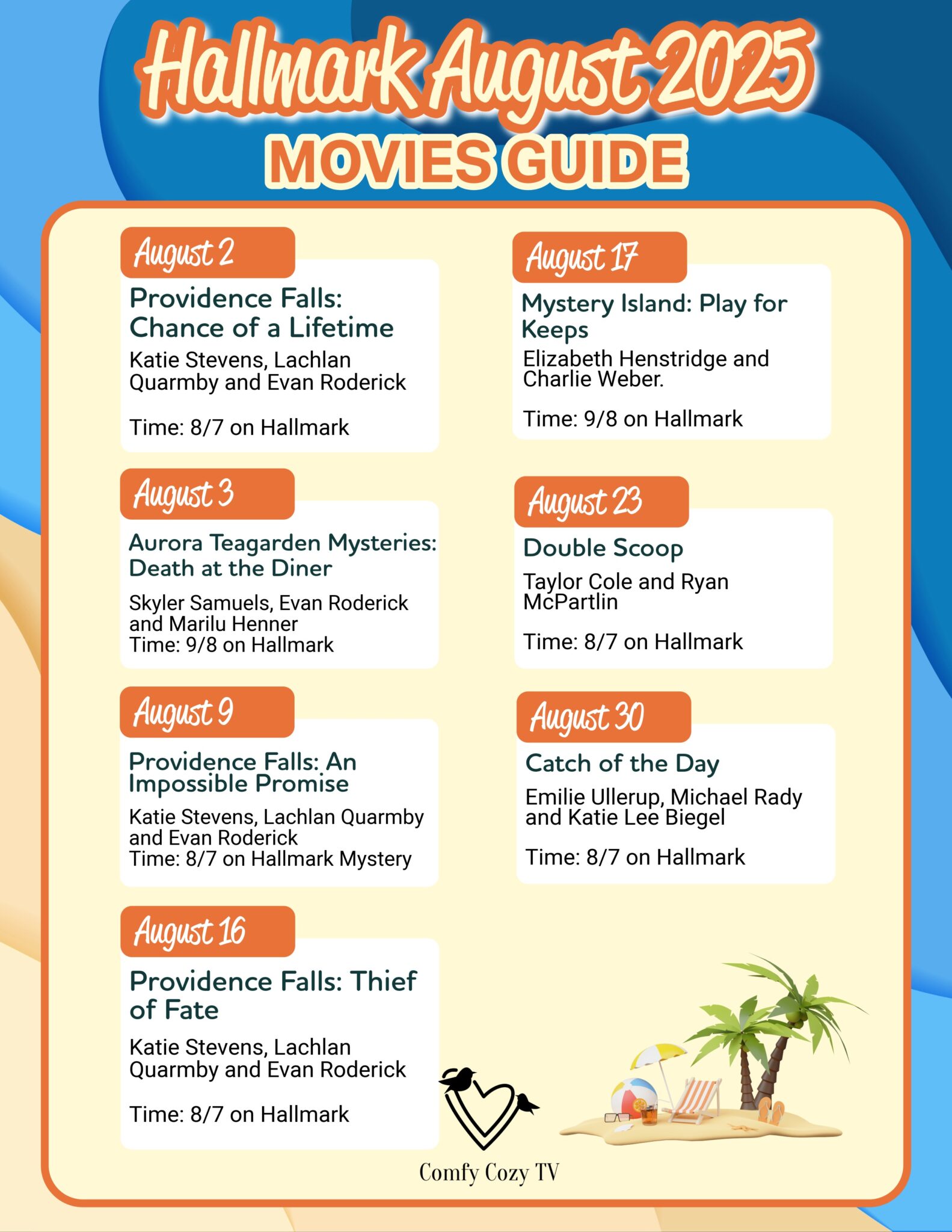All New Hallmark Movies for August 2025 + Printable PDF Schedule ...
